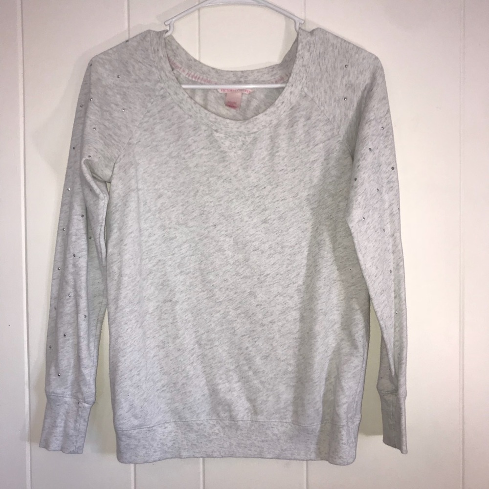 VS PINK Rhinestone Sleeve Crewneck